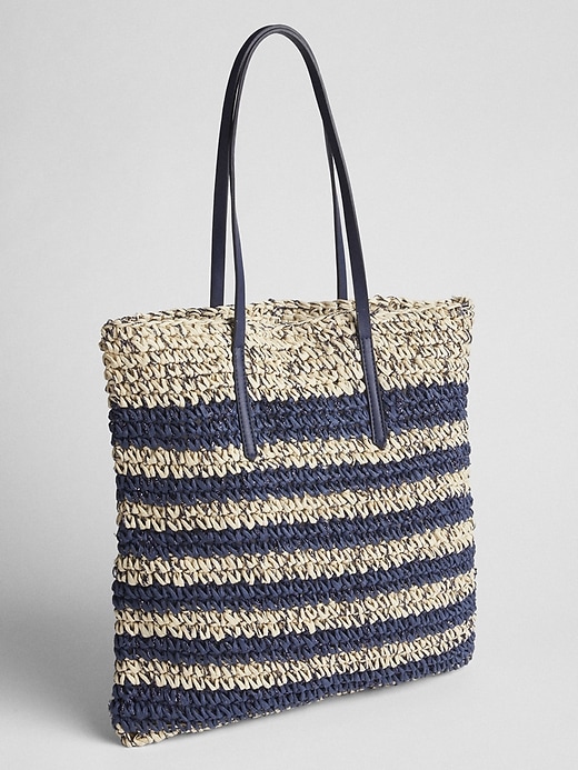 Image number 4 showing, Woven Metallic Straw Tote