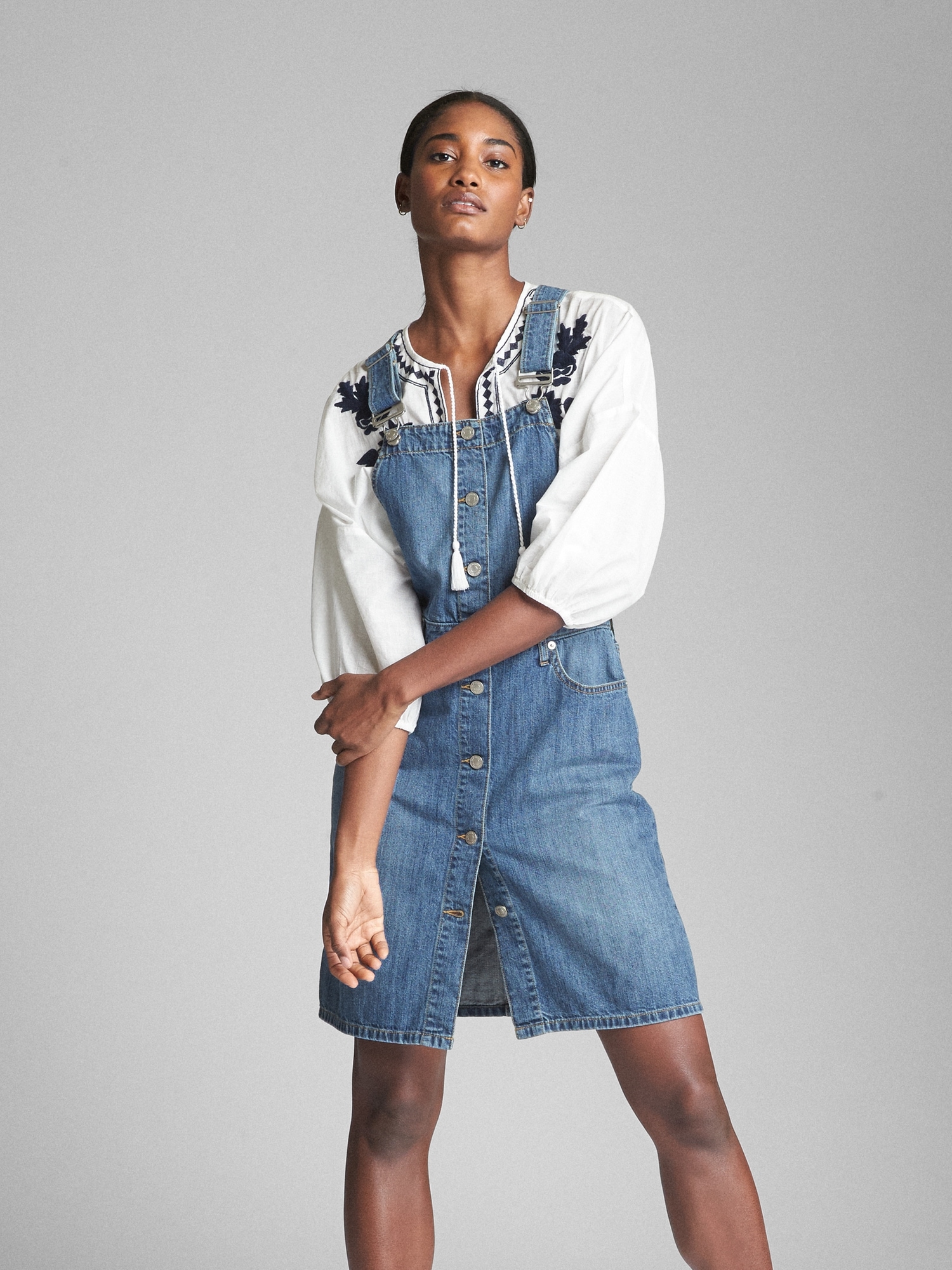 Womens Denim Dress Jumper Loose Overalls Suspender Long Skirts Casual Jeans  new | eBay