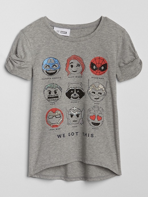 View large product image 1 of 1. GapKids &#124 Marvel&#169 Roll-Sleeve T-Shirt