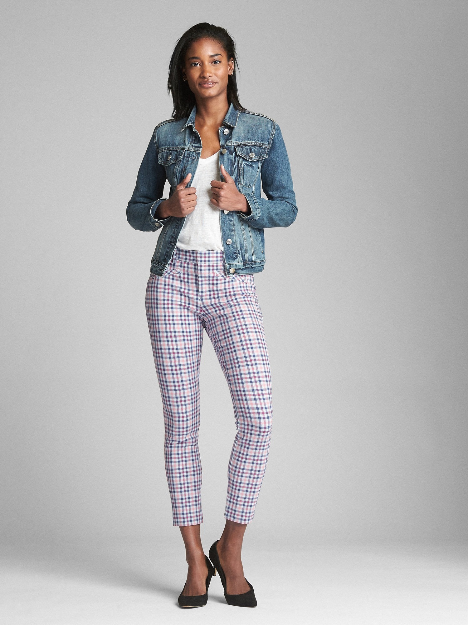 Gingham deals skinny pants