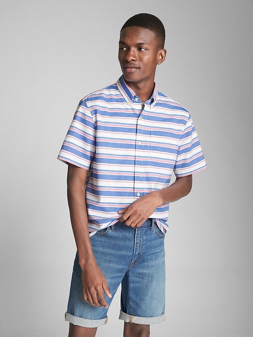 View large product image 1 of 1. Lived-In Stretch Oxford Short Sleeve Shirt