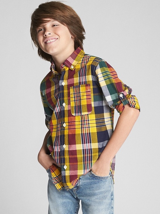 Image number 2 showing, Plaid Convertible Button-Down Shirt