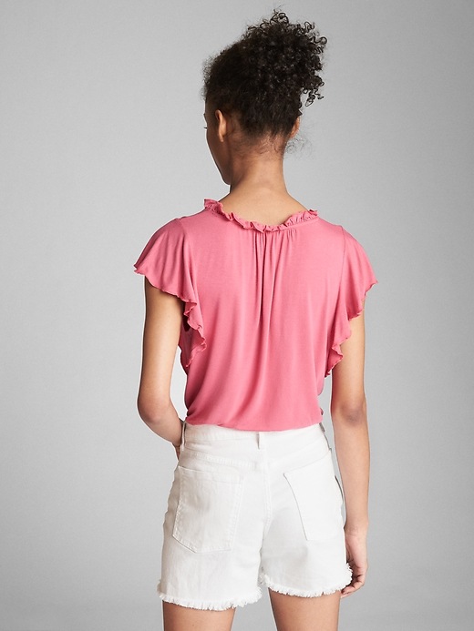 Image number 2 showing, Short Sleeve Ruffle Top