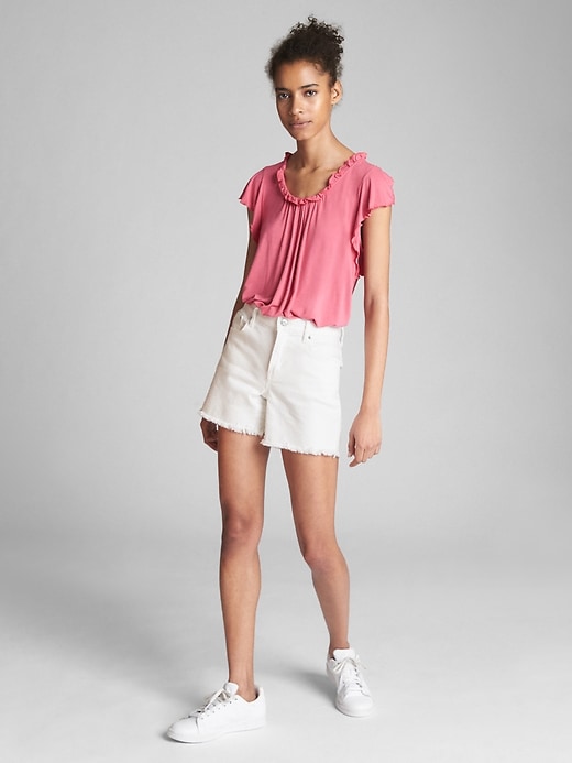 Image number 3 showing, Short Sleeve Ruffle Top