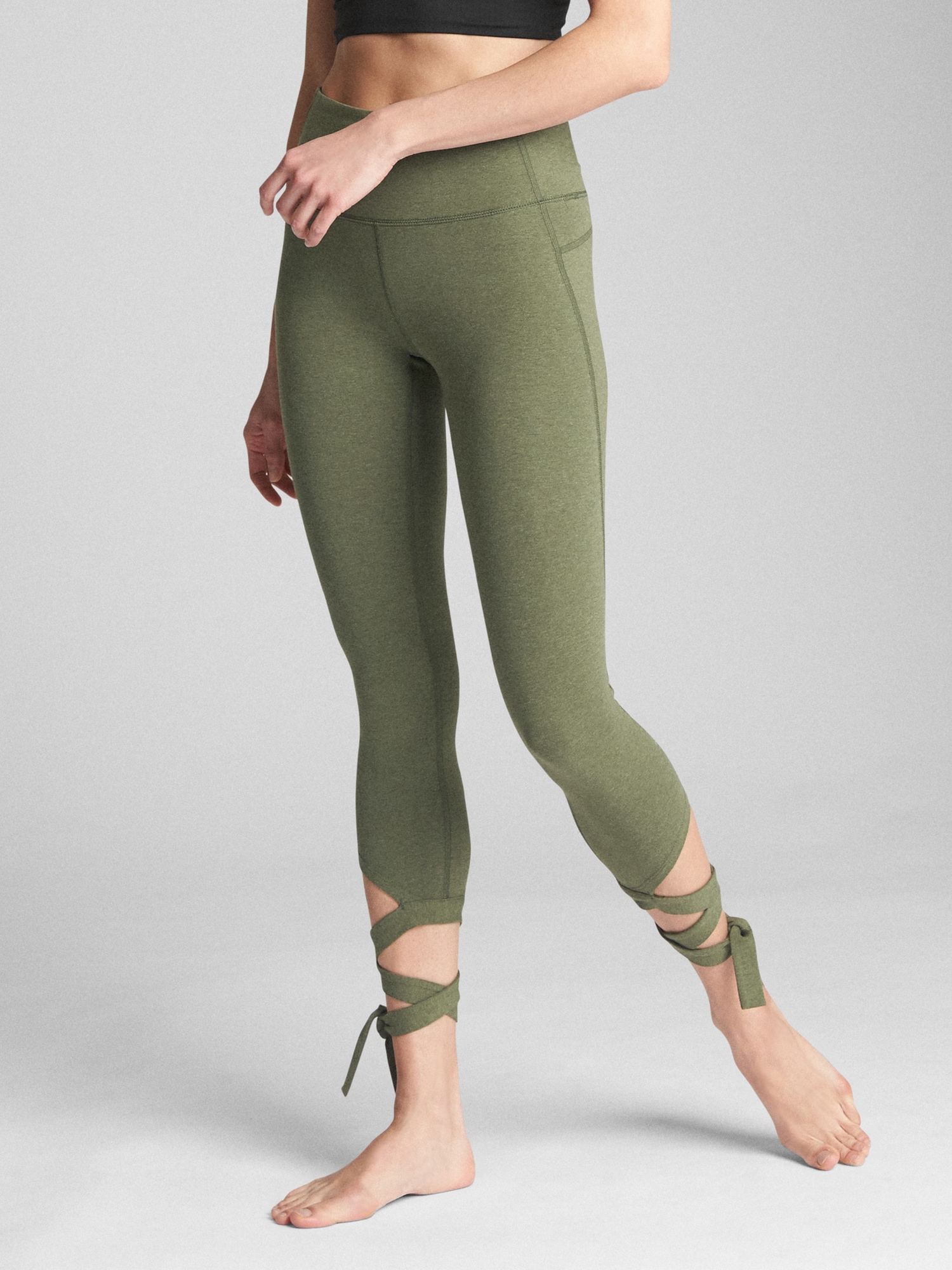  Stretch Is Comfort Girls Cotton Leggings Olive