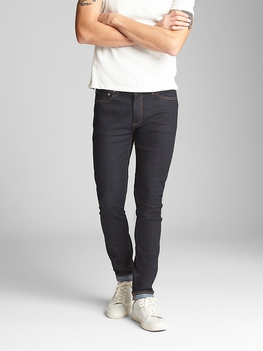 selvedge skinny jeans with gapflex