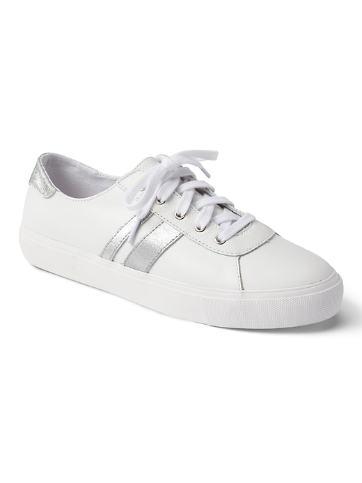 Leather Lace-Up Sneakers | Gap