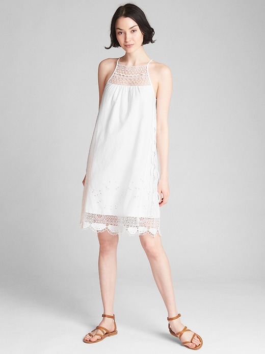Image number 5 showing, Crochet Cami Dress in Linen-Cotton