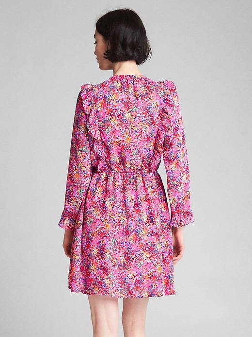 Image number 2 showing, Ruffle Long Sleeve Floral Shirtdress