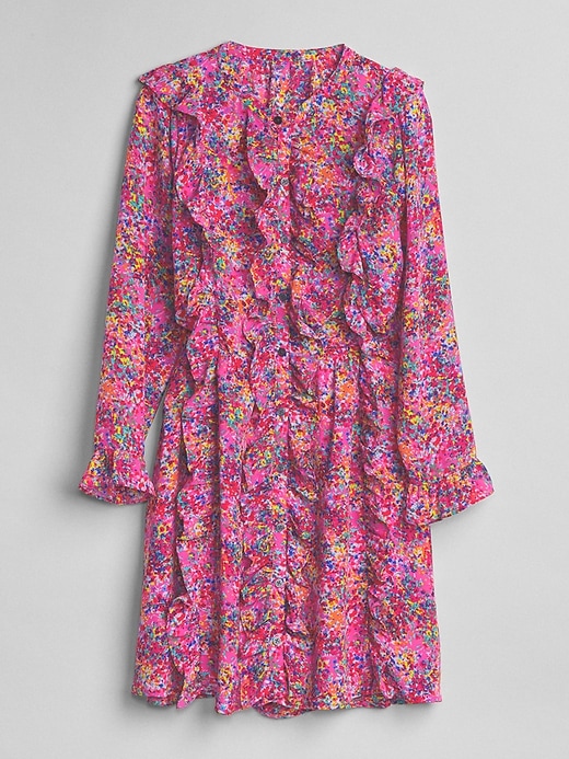 Image number 6 showing, Ruffle Long Sleeve Floral Shirtdress