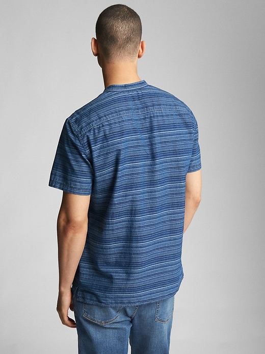 Image number 2 showing, Short Sleeve Half-Button Shirt in Chambray