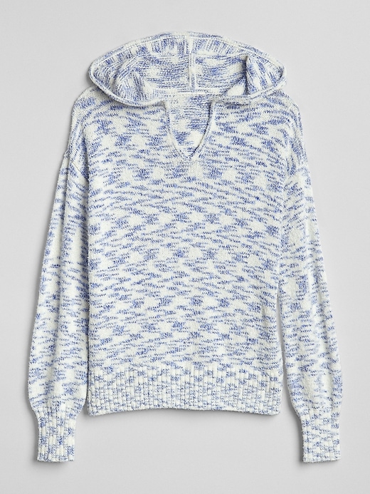 Image number 6 showing, Textured Stripe Hooded Pullover Sweater