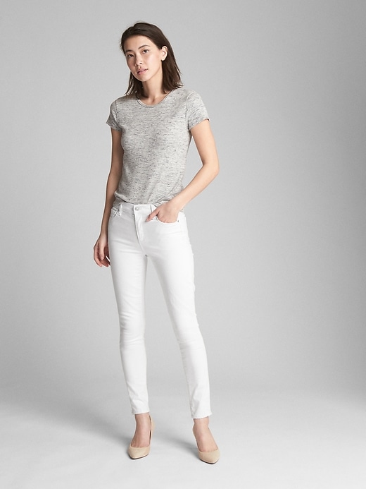 Image number 3 showing, Mid Rise EverWhite True Skinny Jeans in Sculpt