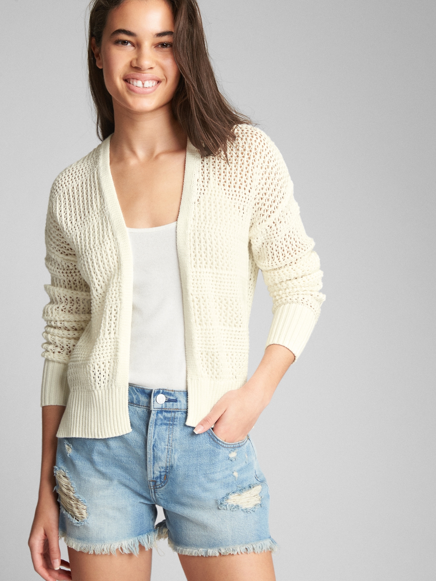 Short open clearance front cardigan