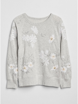 J crew hotsell embroidered flower sweatshirt