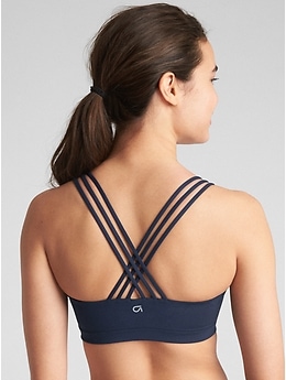 Buy Gap White Medium Support Strappy Sports Bra from Next Luxembourg