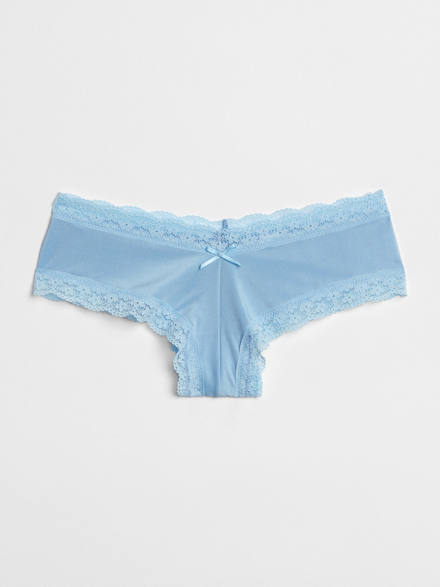 Super Soft Lace Detail Cheeky Panty - Mist blue