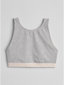 Logo Stretch Cotton High Neck Bralette