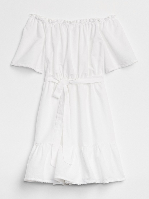 Image number 6 showing, Off-Shoulder Tiered Ruffle Dress in Linen-Cotton