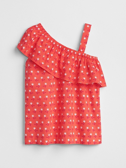 Image number 3 showing, Kids Asymmetrical Floral Top