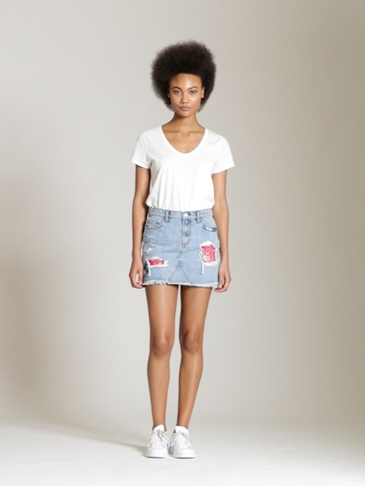 Image number 7 showing, Denim Mini Skirt in Rip and Repair