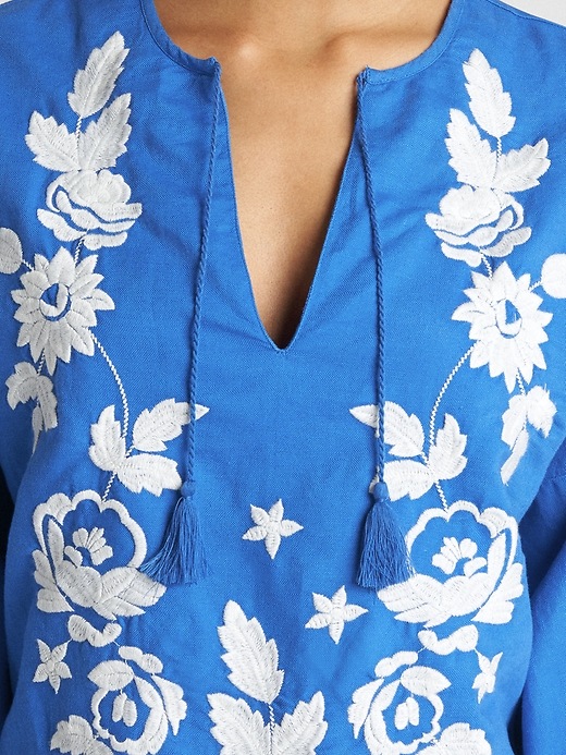 Image number 5 showing, Balloon Sleeve Embroidered Blouse