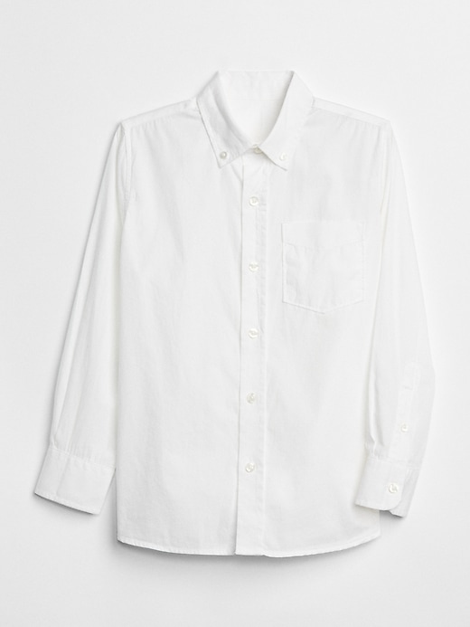 View large product image 1 of 1. Kids Uniform Poplin Long Sleeve Shirt
