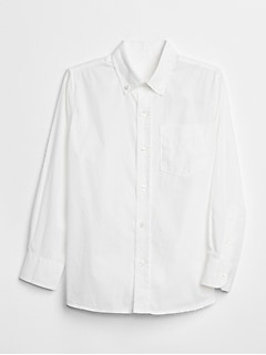 boys white button up dress shirt