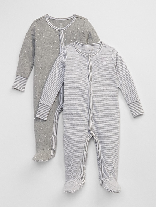 Image number 1 showing, Baby First Favorite Stripe Footed One-Piece (2-Pack)