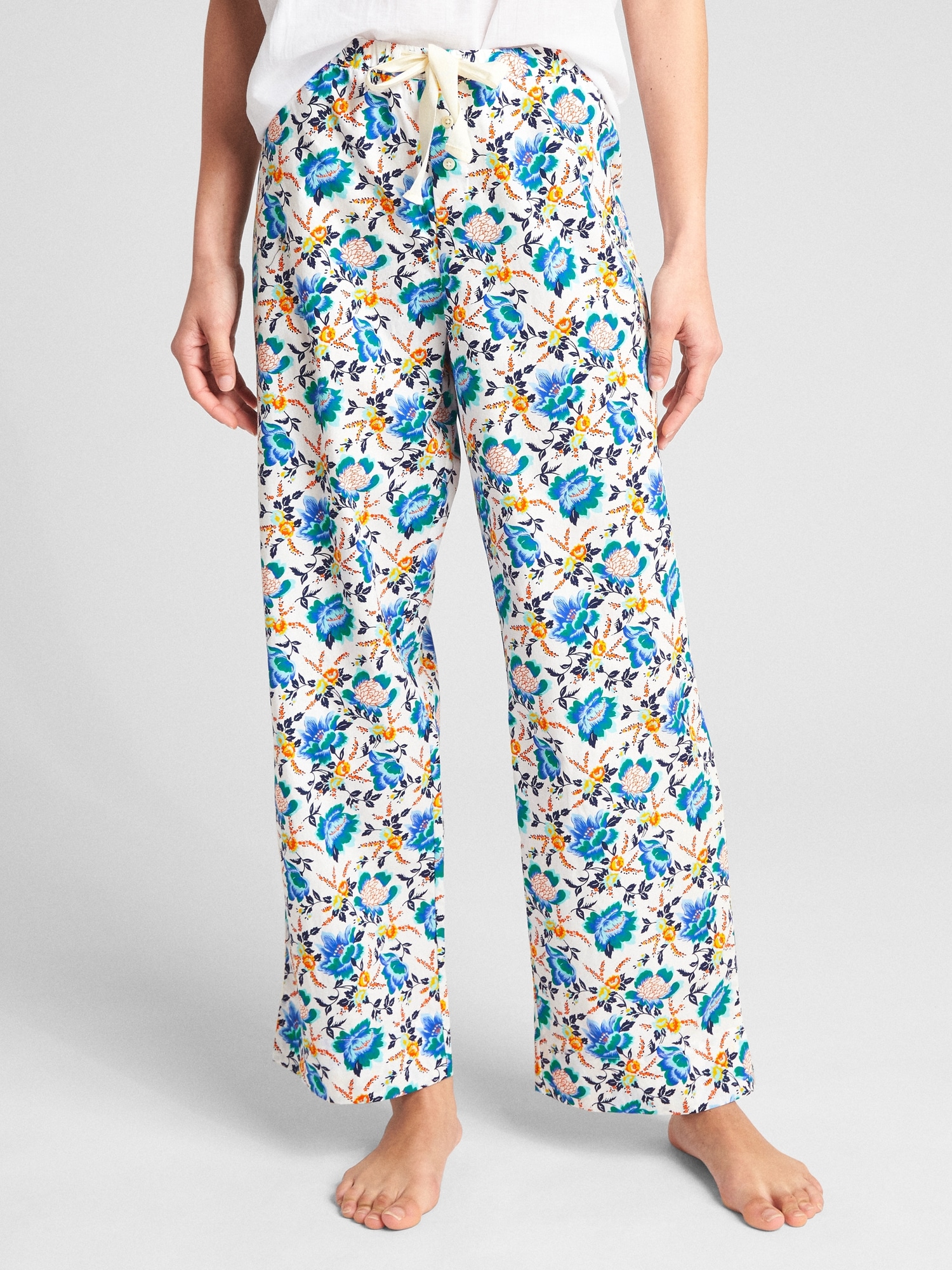 Dreamer Print Drawstring Pants in Poplin