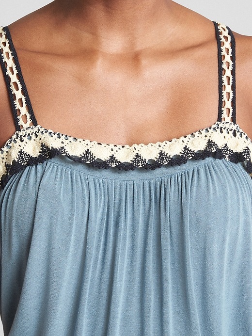Image number 5 showing, Shirred Crochet-Detail Tank Top