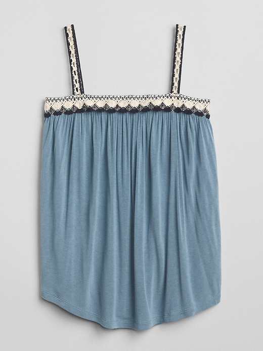 Image number 6 showing, Shirred Crochet-Detail Tank Top