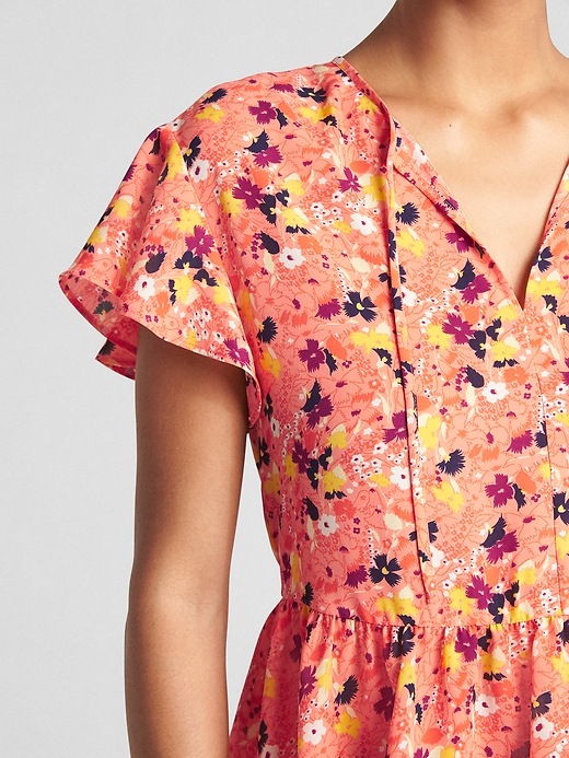 Image number 5 showing, Short Sleeve Flounce Floral Print Top