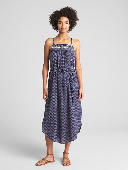 Image number 3 showing, Block-Print Cami Midi Dress