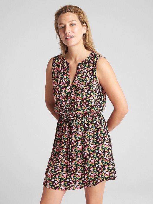 View large product image 1 of 1. Perfect Sleeveless Tie-Waist Shirtdress
