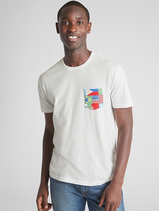 Image number 1 showing, Logo Flag Graphic Short Sleeve Crewneck T-Shirt