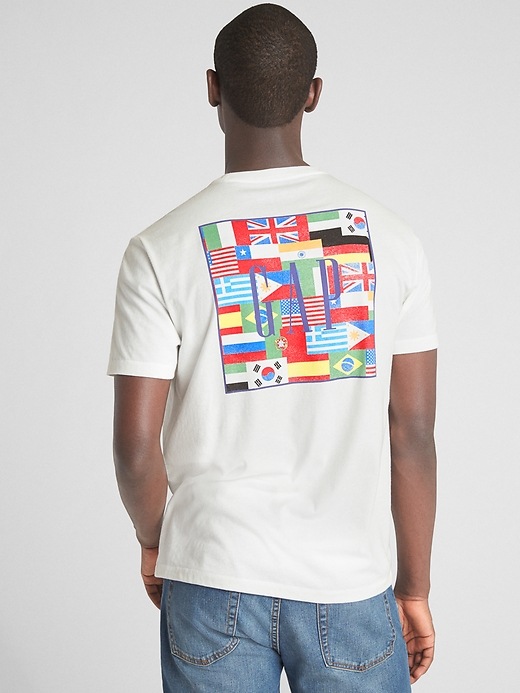 Image number 2 showing, Logo Flag Graphic Short Sleeve Crewneck T-Shirt