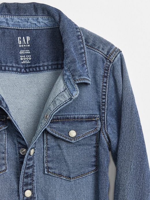 Image number 3 showing, Denim Snap-Front Shirt