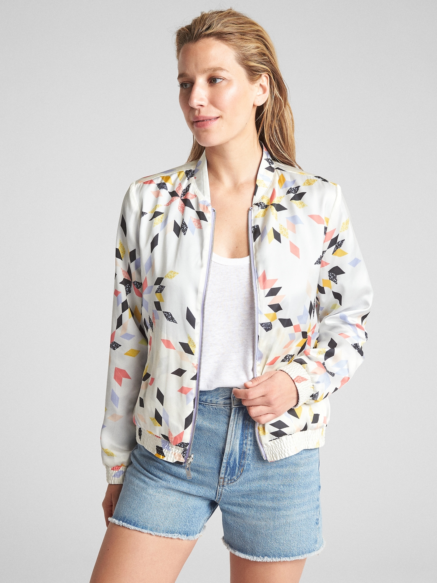 Gap floral deals bomber jacket