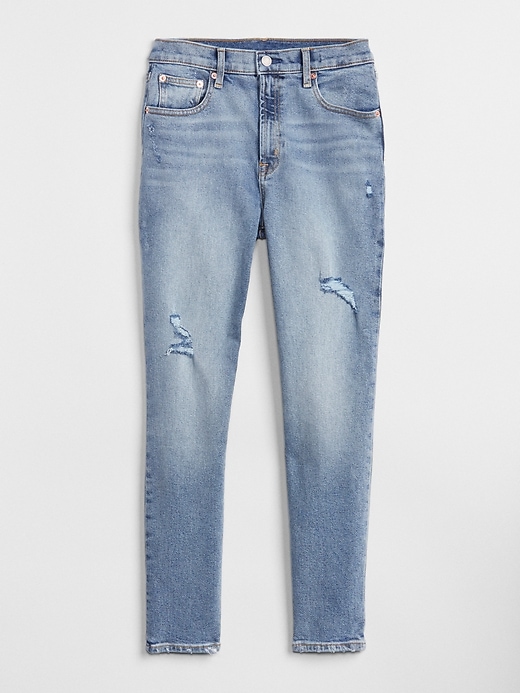 Image number 6 showing, High Rise True Skinny Ankle Jeans in Destructed