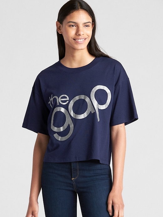 Logo Crop Short Sleeve Crewneck T-Shirt | Gap