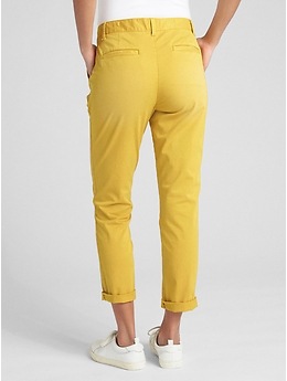 GAP yellow girlfriend chino pants slacks Super - Depop