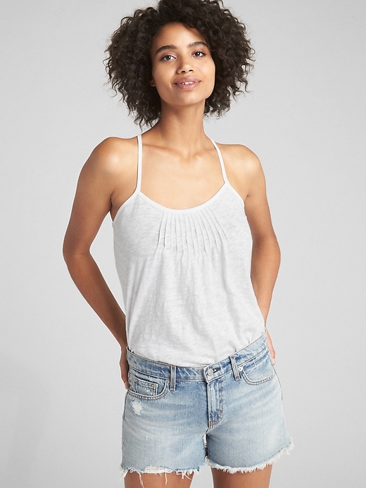 Hi-Lo Mix-Fabric Cami | Gap