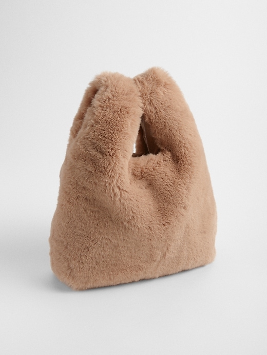 View large product image 1 of 1. Mini Faux-Fur Shopper Tote Bag