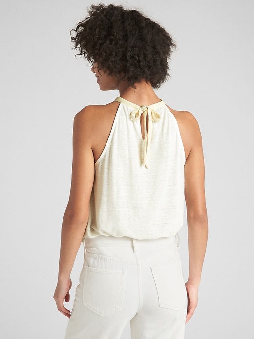 Image number 2 showing, Swing Halter Cami in Linen Jersey