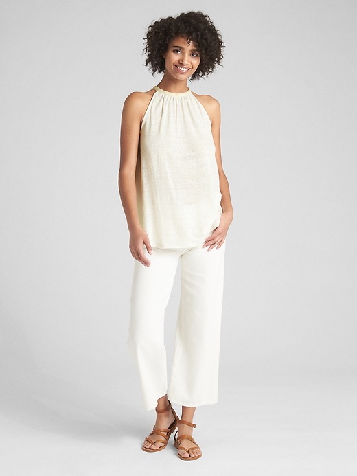 Image number 3 showing, Swing Halter Cami in Linen Jersey