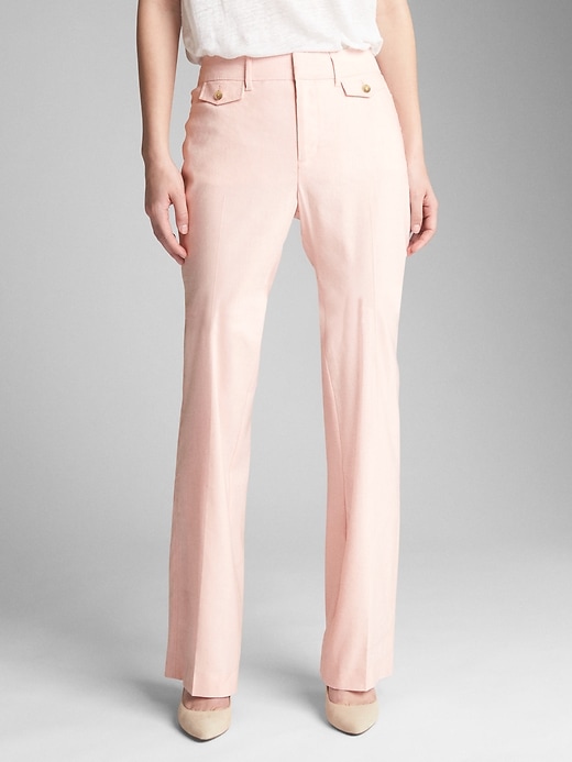 View large product image 1 of 1. High Rise Bootcut Pants in Linen