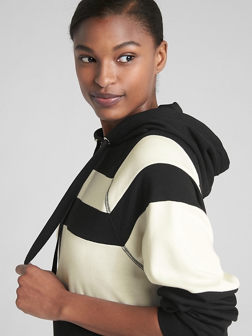 Image number 5 showing, Stripe Raglan Sleeve Hoodie Sweatshirt Dress