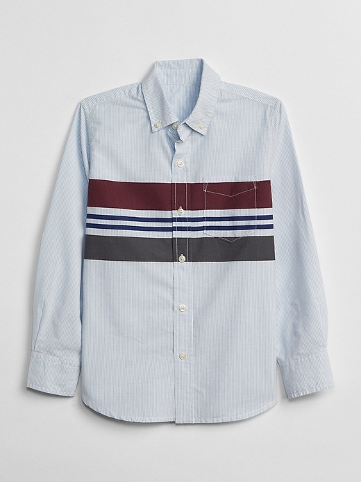 Image number 1 showing, Poplin Stripe Long Sleeve Shirt