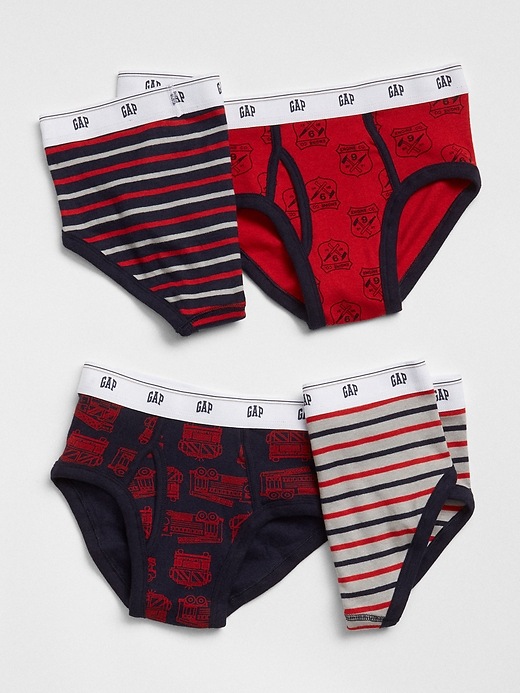 View large product image 1 of 1. Firetruck Stripe Briefs (4-Pack)